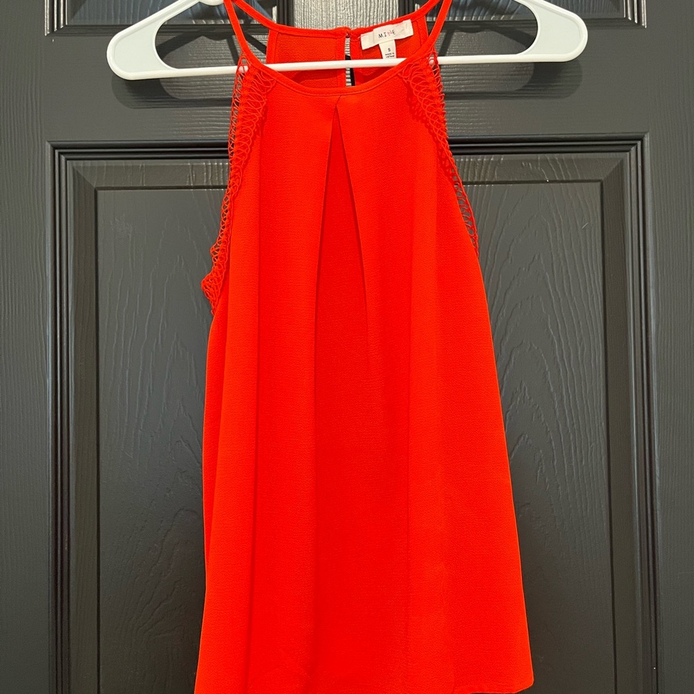 Red Sleeveless Halter Blouse for Cocktail